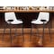 Homeroots Set of Two 26" White and Black Faux Leather and Steel Low Back Counter Height Bar Chairs 555674 - alternate 8