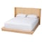 Baxton Studio Glennis Japandi Natural Brown Wood Queen Size Platform Bed with Woven Rattan 257-14010-ZORO - alternate 1