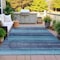 Homeroots 3' X 5' Teal Blue Aqua And Navy Blue Striped Washable Indoor Outdoor Area Rug 631221 - alternate 8