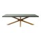 Homeroots 95" Gray and Natural Faux Concrete and Solid Wood Cross Leg Base Dining Table 623360 - alternate 1