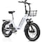 Voltour 20in Deluxe Folding E-Bike with Step Thru Frame - 750W, White 20EB-FOLSDSTWT - alternate 1