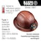 Klein Tools Full Brim Hard Hat, Polymer-Fiber, Nylon, POM, 6-Point Point One-Hand Ratchet, Rear Pivot, Brown 60447 - alternate 7