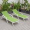 Leisuremod Marlin Patio Chaise Lounge Chair with Armrests in White Aluminum Frame, Green, 2PK MLAW-77G2 - alternate 10