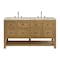James Martin Vanities Breckenridge 60" Double Vanity, Light Natural Oak, w/ 3 CM Tajnar Eclos Top 330-V60D-LNO-3TJR - alternate 1