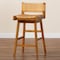 Bali & Pari Asgart Bohemian Natural Rattan and Mahogany Wood Bar Stool 251-13848-ZORO - alternate 10