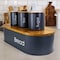 Megachef Bamboo Kitchen Countertop 4 Piece Metal Bread Basket and Canister Set in Gray with Lids MG-317 - alternate 9