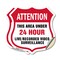 Signmission 24 Hour Surveillance Shield Sign Attenti, 4 inch X 4 inch, Vinyl Decal, 2PK SHI-D-2PACK-4-351 - alternate 1