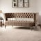 Homeroots 62in Beige And Gold Velvet Loveseat 489287 - alternate 5
