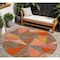 Homeroots 8' Rust Gray And Pink Round Geometric Washable Indoor Outdoor Area Rug 600392 - alternate 1