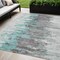 Homeroots 5' X 8' Teal Blue Charcoal And Silver Abstract Washable Indoor Outdoor Area Rug 582411 - alternate 1