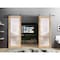 Sartodoors Slab Barn Door Panel Frosted Glass Planum 2102 Oak 28x84 Solid Core Modern Interior PLANUM2102S-DUB-2884 - alternate 5