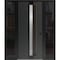 Vdomdoors Aluminum Door with Hidden Handle Hiddex 0155 Ardesia Nero Entry Steel Metal Modern Painted W12+36+1 HIDDEX0155EXD-BLK-W12+36+12xH80-RH-I - alternate 1