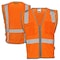 Dome75 Hi-Vis Safety Vest XXS/XS Class ANSI/ISEA 107-2020 Class 2 , Zippered Front Closure 2 Pockets DV1221 - alternate 6