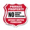 Signmission Private Property Shield Sign No Hunting, 12 inch X 12 inch, Aluminum Metal Sign, 2PK SHI-A-2PACK-12-450 - alternate 1