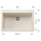 Blanco Liven SILGRANIT 33in Super Single Dual Mount Kitchen Sink - Soft White 443201 - alternate 3
