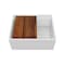 Whitehaus Collection Whitehaus 24 in  Reversible Single Bowl Workstation Fireclay Sink Set with a Smooth Front Apron WHLW2419 - alternate 1