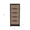 Homeroots 18" Brown and Black Five Drawer Standard Chest 544007 - alternate 20