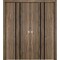 Sartodoors Sliding Closet Double Bi-fold Doors, Planum 0011 Walnut and Aluminum Strips, Sturdy Tracks Moldings PLANUM0011DBF-WLN-96 x 84 (4* 24x84) - alternate 1