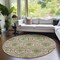 Homeroots 8' Olive Green And Fern Green Round Medallion Washable Indoor Outdoor Area Rug 587796 - alternate 8