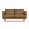 Homeroots 60" Brown Leather Sofa With Black Legs 640971 - alternate 1