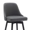 Homeroots 26" Gray and Black Faux Leather with Solid Wood Swivel Counter Height Bar Chair 534478 - alternate 8