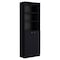 Homeroots 71" Black Five Tier Bookcase with Two doors 546189 - alternate 1