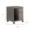 Homeroots 17.75" X 17.75" X 23" Dark Taupe Particle Board Hollow Core 2 Drawers Office Cabinet 333356 - alternate 5