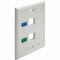 Eaton Tripp Lite Series 2-Port Keystone Faceplate, Single Gang, ID Labels, White, TAA N042-001-WH - alternate 5
