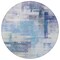 Homeroots 8' Blue Ivory And Gray Round Abstract Washable Indoor Outdoor Area Rug 602916 - alternate 9