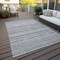 Homeroots 9' X 12' Gray Silver And Charcoal Striped Washable Indoor Outdoor Area Rug 577785 - alternate 9