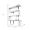 Homeroots 67" White And Silver Metal and Wood Three Tier Etagere Bookcase 555009 - alternate 4