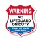 Signmission Warning No Lifeguard On Duty, 6 Inch X 6 Inch, Plastic Sign SHI-P-6-479 - alternate 1