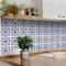 Homeroots 12" X 12" Blue And White Mosaic Peel And Stick Removable Tiles 554314 - alternate 9
