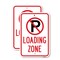 Signmission Loading Zone With '''P'' No Parking Symbol Sign, 18'' X 24'' 2 Signs, Heavy Gauge Aluminum, 2PK A-1824-2PACK-24982 - alternate 1