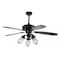 Jonathan Y Lucas 52" Caged 3-Light Metal/Wood LED Ceiling Fan, Black JYL9601A - alternate 1