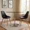 Homeroots 42" Clear and Silver Glass and Metal Pedestal Base Round Top Dining Table 555158 - alternate 4