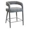Homeroots 25" Gray Metal and Fabric Low Back Counter Height Bar Chair 558308 - alternate 8