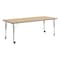Flash Furniture Commercial Adjustable Height Rectangular Activity Table - Locking Casters-LT NAT XU-A3072-REC-LTNAT-T-P-CAS-GG - alternate 1