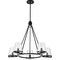 Nuvo Valentine, 5 Light Chandelier, Black Finish, Hammered Glass 60/8258 - alternate 1