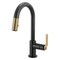 Brizo Litze Pull-Down Prep Faucet with Arc Spout, Industrial Handle Matte Black/Luxe Gold 63944LF-BLGL - alternate 2