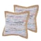 Homeroots Set of Two 20" Aqua Ivory And Natural Striped Cotton And Jute Throw Pillows with Texture, 2PK 588356 - alternate 5