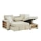 Global Furniture Usa Contemporary U0222 Ivory Pull Out Sofa Bed With Speaker And 2 Pillows U0222-IVORY-PULL OUT SOFA BED W/SPKR - alternate 7