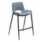 Homeroots Set of Two 26" Blue And Black Faux Leather And Steel Low Back Counter Height Bar Chairs 555669 - alternate 8