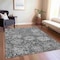 Homeroots 5' X 8' Gray And Ash Gray Damask Washable Indoor Outdoor Area Rug 609073 - alternate 7