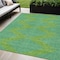 Homeroots 5' X 8' Green And Aqua Geometric Washable Indoor Outdoor Area Rug 598735 - alternate 1