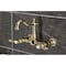 Kingston Brass Two-Handle Wall Mount Bridge Kitchen Faucet, Polished Brass KS1262TAL - alternate 6