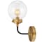 Jonathan Y Caleb 6" 1-Light Contemporary Transitional Iron/Glass LED Vanity Light, Brass Gold/Black JYL9009A - alternate 1