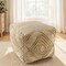 Homeroots 18" Natural Jute Blend Cube Geometric Pouf Ottoman 551563 - alternate 9