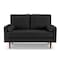 Homeroots 57" Black And Dark Brown Velvet Loveseat and Toss Pillows 543712 - alternate 6