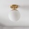 Jonathan Y Marcel Bistro 7.75" 1-Light Bohemian Farmhouse Iron/Frosted Glass LED Semi Flush Mount, Brass Gold/Wh JYL7499A - alternate 10